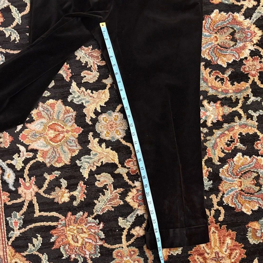 Ann Taylor Elegant Black Velvet Cuffed Ankle Pants - Picture 5 of 9